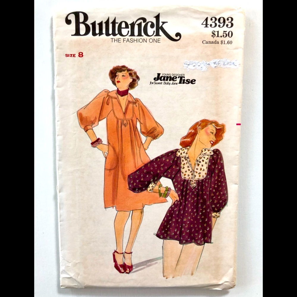 VTG ‘75/40s Butterick loose fit top or dress sz8